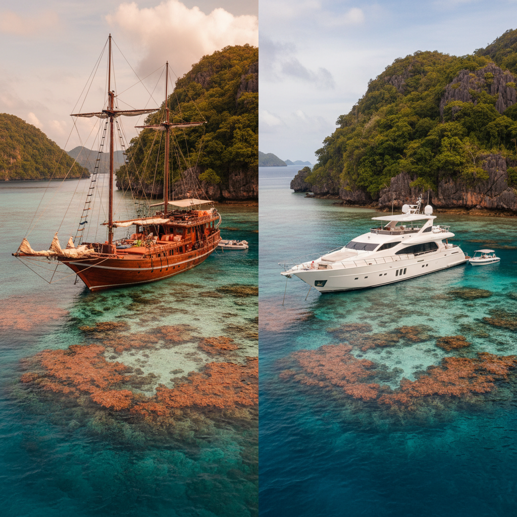 Raja Ampat Yacht Charter S — Raja Ampat Phinisi vs Motor Yacht…